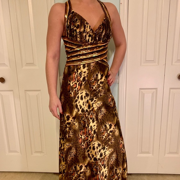 animal print ball gown